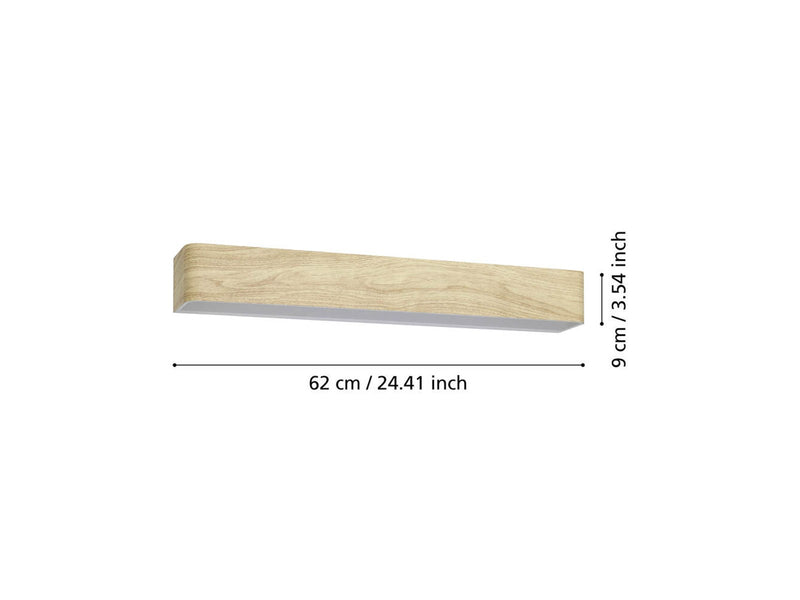 EGLO SANIA 6 WALL L620 3200LM IP44 HOLZ FARBE/WEISS/SAT