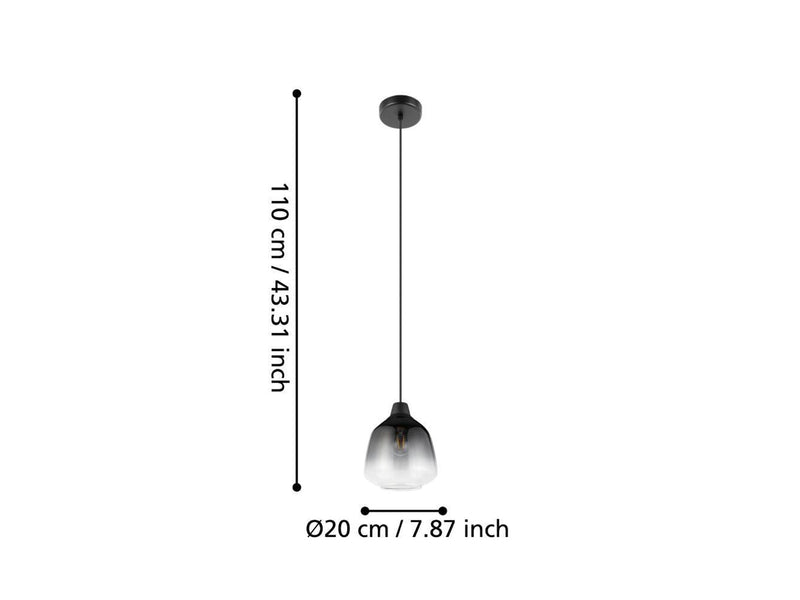 EGLO SEDBERGH PENDELLEUCHTE E27 Ø200 SMOKE