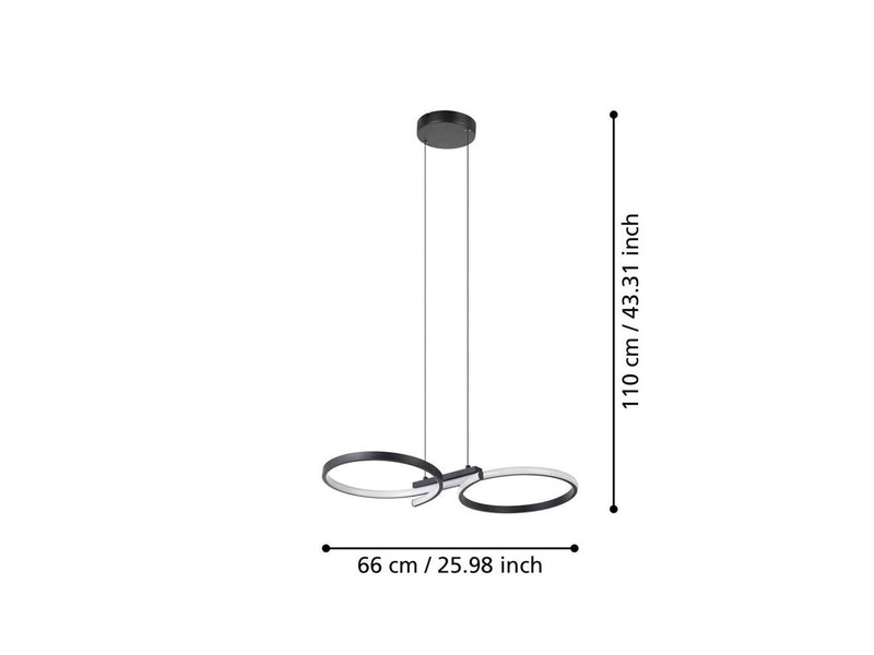 EGLO SERPINS ANHÄNGER L660 SCHWARZ/WEISS