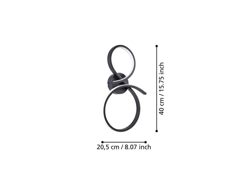 EGLO SERPINS WAND SCHWARZ/WEISS