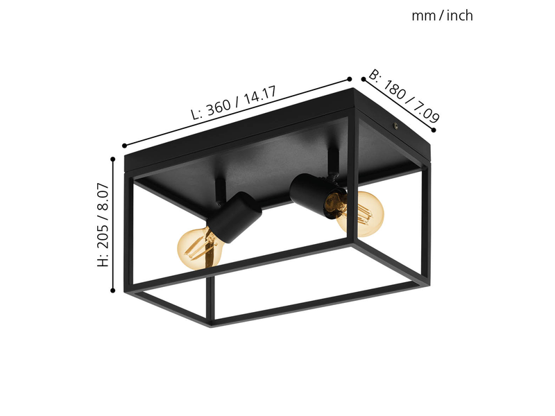 EGLO SILENTINA Deckenleuchte, schwarz