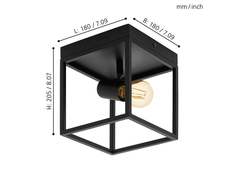 EGLO SILENTINA Deckenleuchte, schwarz