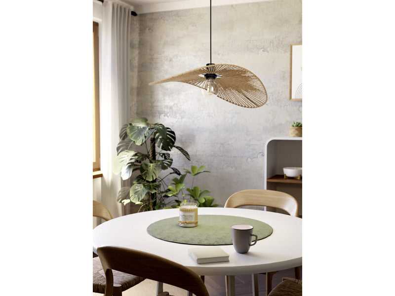 EGLO SIRUELA PENDELLEUCHTE 560X400 E27 SCHWARZ/NATUR FSC