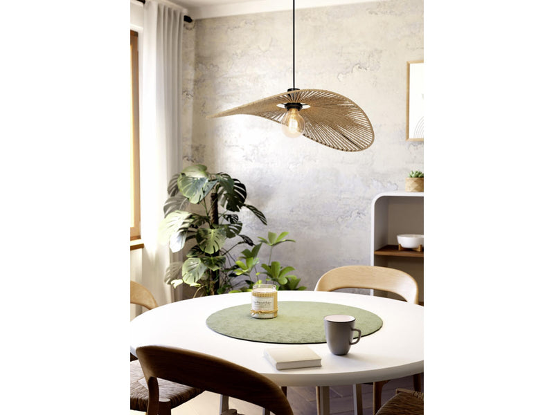 EGLO SIRUELA PENDELLEUCHTE 560X400 E27 SCHWARZ/NATUR FSC