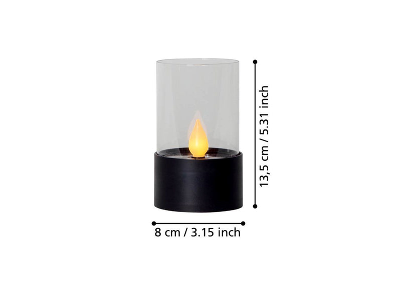 EGLO SOLARZELLENVASE H140 SCHWARZ/KLAR