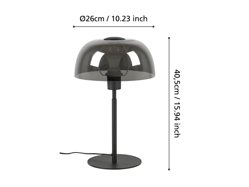 EGLO SOLO 2 table lamp black/smoke