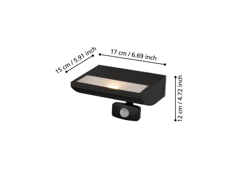 EGLO SORRONARO AUSSENWAND MIT SENSOR 10.5W 1000LM IP44 SCHWARZ