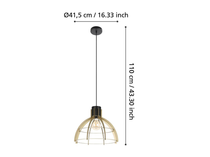 EGLO STILLINGTON ANHÄNGER E27 SCHWARZ/GOLD