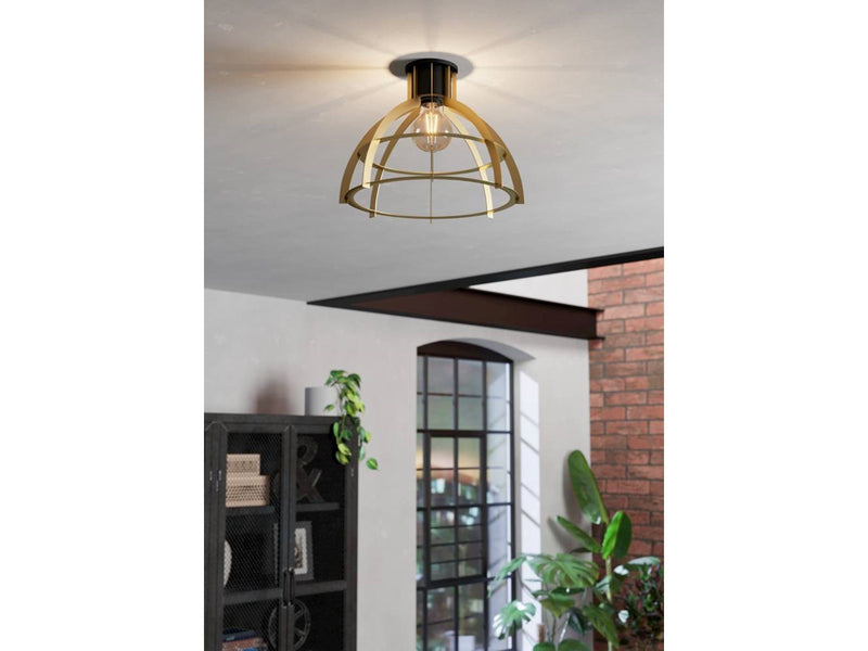 EGLO STILLINGTON DECKENLEUCHTE E27 SCHWARZ/GOLD