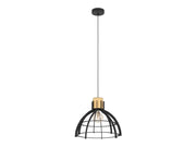 EGLO STILLINGTON PENDELLEUCHTE E27 SCHWARZ/HOLZ
