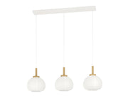 EGLO SUMMERHILL LANGER TISCH 3XE27 HOLZ/WEISSES PAPIER SIEB FSC