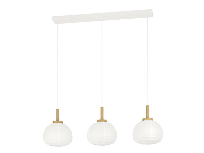 EGLO SUMMERHILL LANGER TISCH 3XE27 HOLZ/WEISSES PAPIER SIEB FSC
