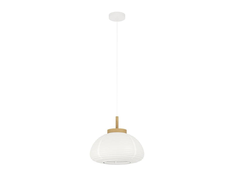 EGLO SUMMERHILL PENDELLEUCHTE Ø400 HOLZ/WEISSER PAPIERSCHIRM FSC