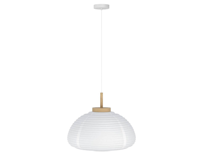 EGLO SUMMERHILL PENDELLEUCHTE Ø400 HOLZ/WEISSER PAPIERSCHIRM FSC