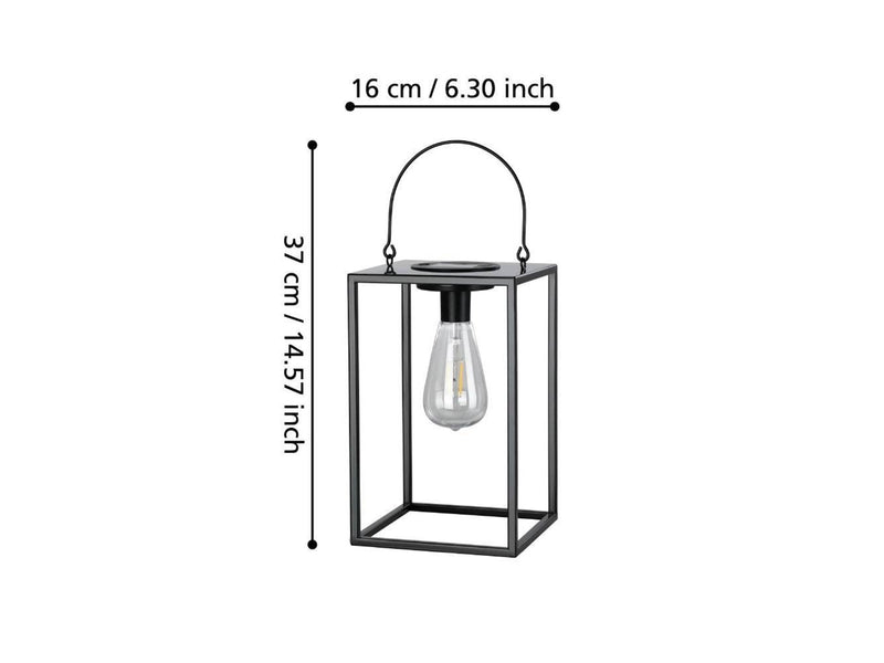 EGLO Solar Table Lamp H260 600MA 8LM Black