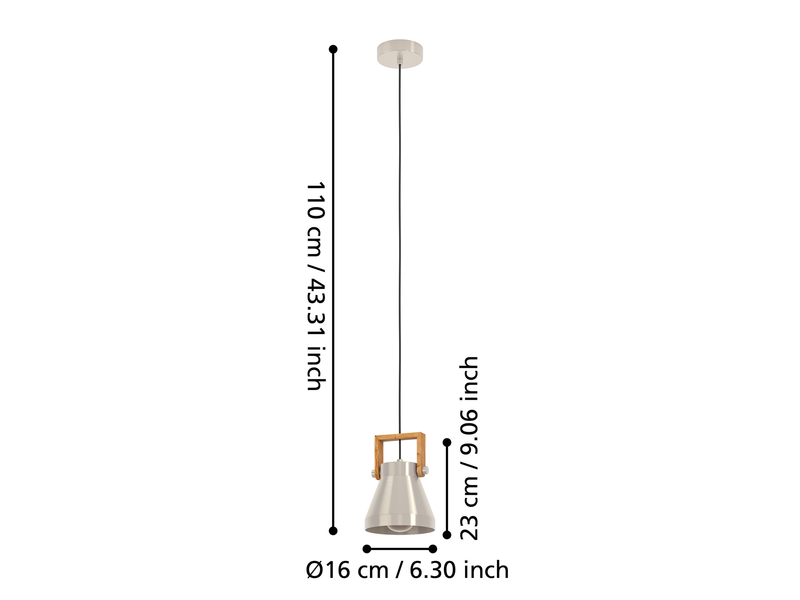 EGLO Stars of Light CAWTON PENDEL Ø160 E27 WALNUSS/BS