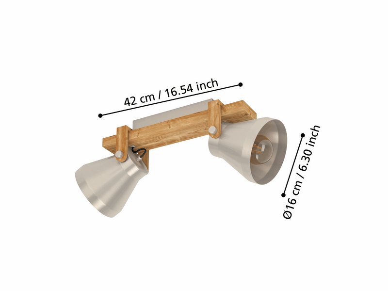 EGLO Stars of Light CAWTON WAND L585 2XE27 WALNUSS/BS
