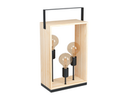 EGLO Stars of Light FAMBOROUGH TISCH 3L E27 SCHWARZ/HOLZ