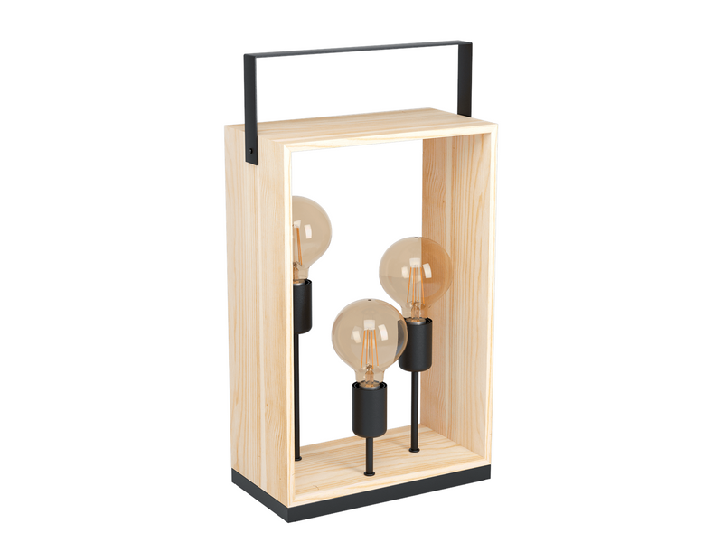 EGLO Stars of Light FAMBOROUGH TISCH 3L E27 SCHWARZ/HOLZ