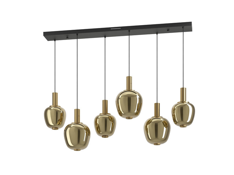 EGLO Stars of Light FRUITERA long table pendant, black/brushed brass