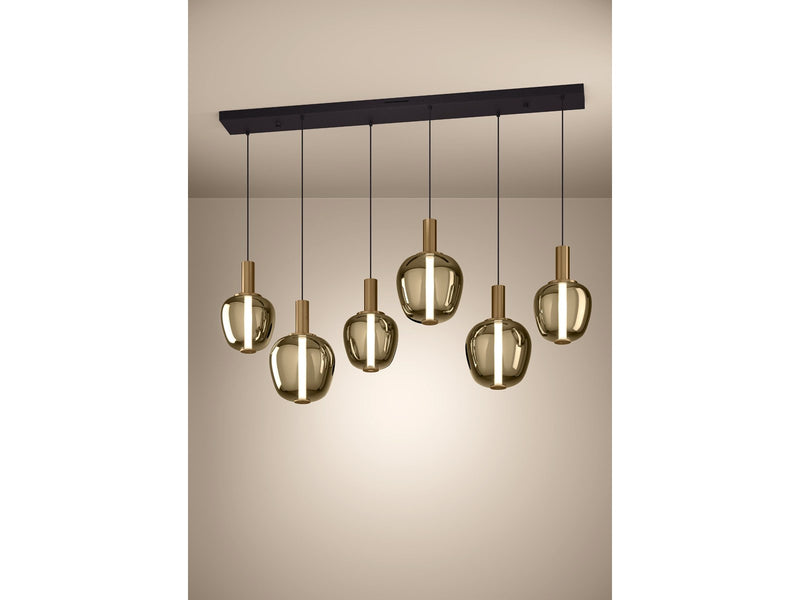 EGLO Stars of Light FRUITERA long table pendant, black/brushed brass