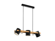 EGLO Stars of Light HORNWOOD LANGTISCH 3L SCHWARZ/HOLZ