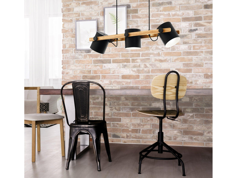 EGLO Stars of Light HORNWOOD LANGTISCH 3L SCHWARZ/HOLZ