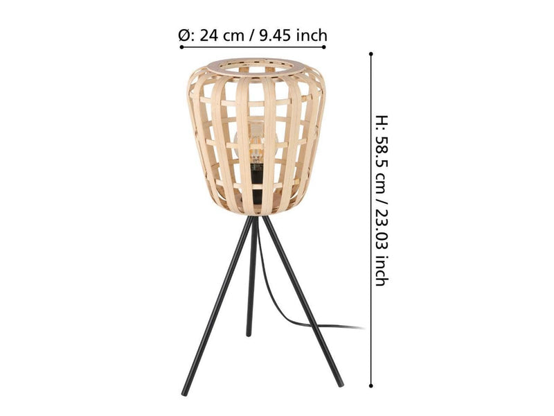 EGLO Stars of Light MONTEZUELO bordlampe E27 bambus/sort