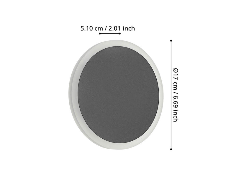 EGLO TALAMELLO 1 WAND Ø17 1450LM SCHWARZ/WEISS