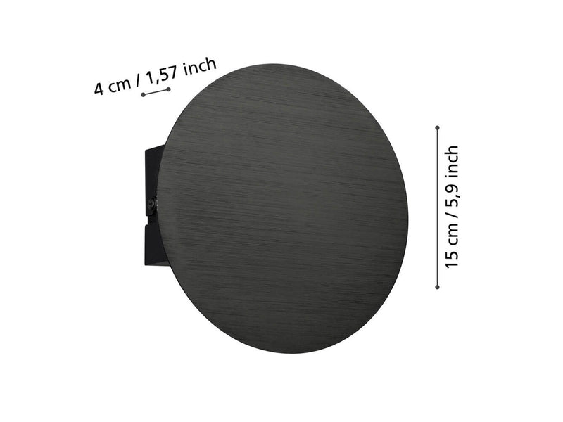 EGLO TALAMELLO WAND Ø150 6W 750LM SCHWARZ