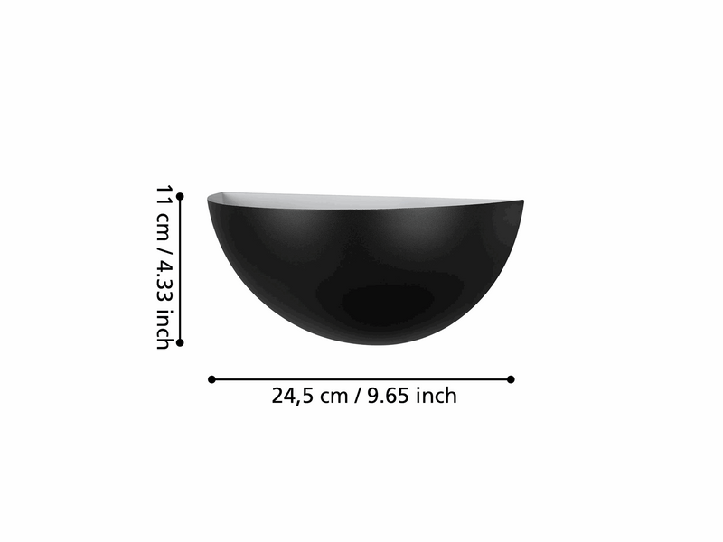 EGLO TANURA WAND E27 L245 SCHWARZ