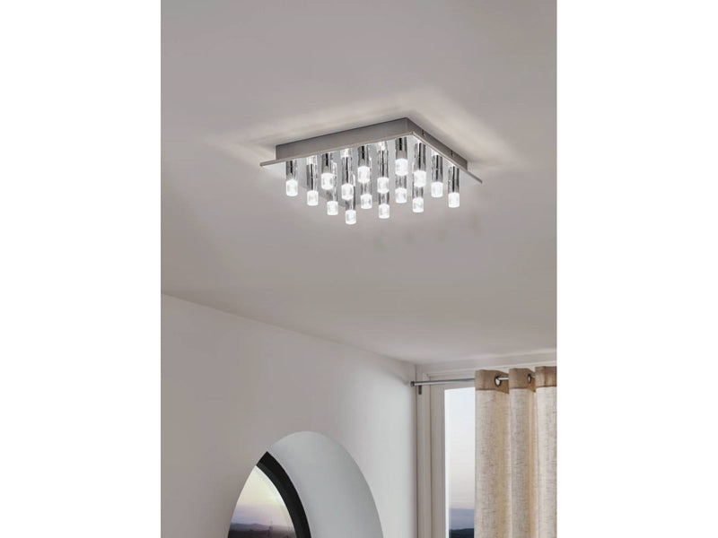 EGLO TEOCELO DECKENLEUCHTE 16L 2080LM 370X370 CHROM