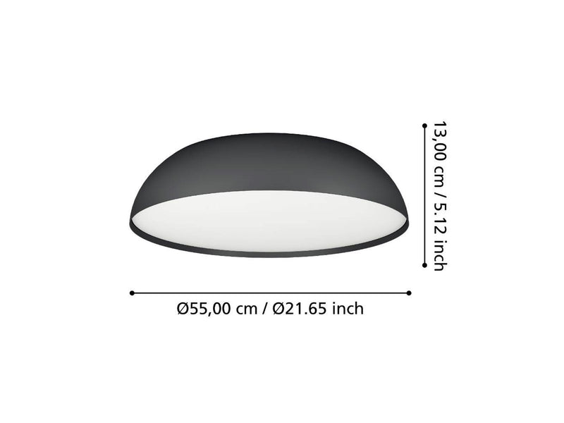 EGLO TOLLOS-Z DECKENLEUCHTE Ø550 RGBTW 3750LM SCHWARZ