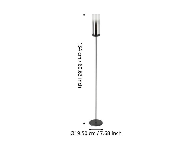 EGLO TOOTHILL FLOOR H1535 E27 SCHWARZ/BLACKTRANSP.