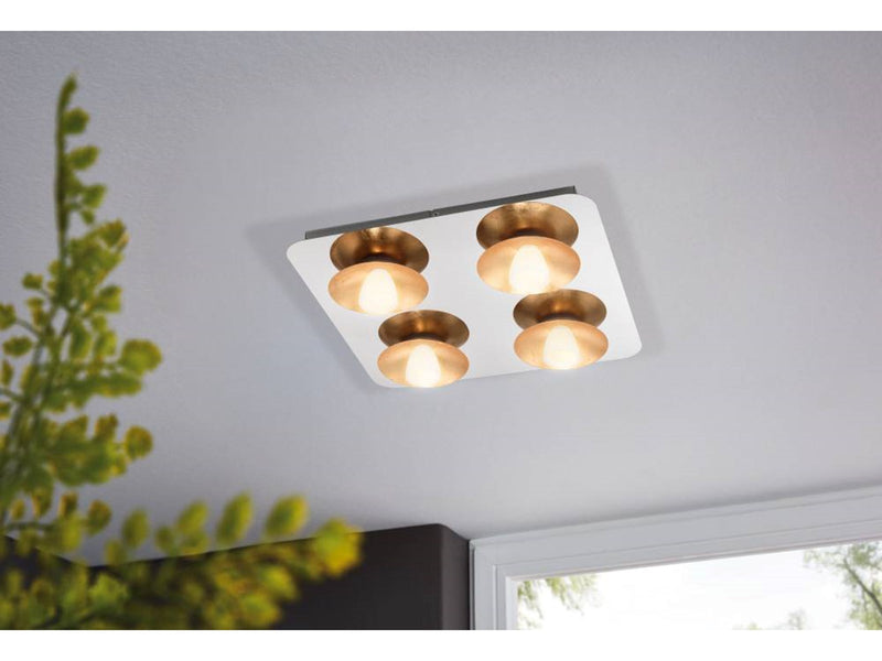 EGLO TORANO DECKENLEUCHTE 4X510LM DAMPERB. CHROM/GOLD