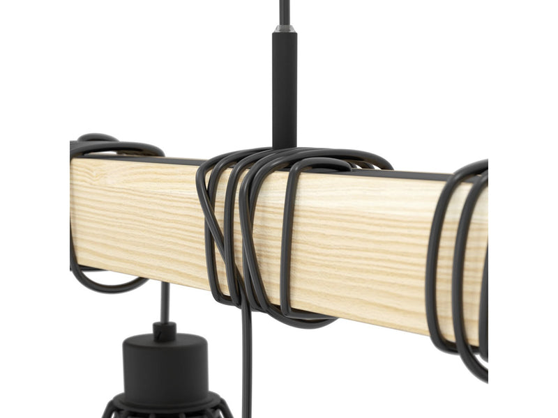 EGLO TOWNSHEND 5 LANGER TISCH 9L SCHWARZ/HOLZ