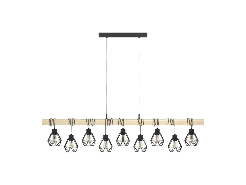 EGLO TOWNSHEND 5 LANGER TISCH 9L SCHWARZ/HOLZ