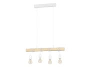 EGLO TOWNSHEND LANGER TISCH 4L WEISS/HOLZ
