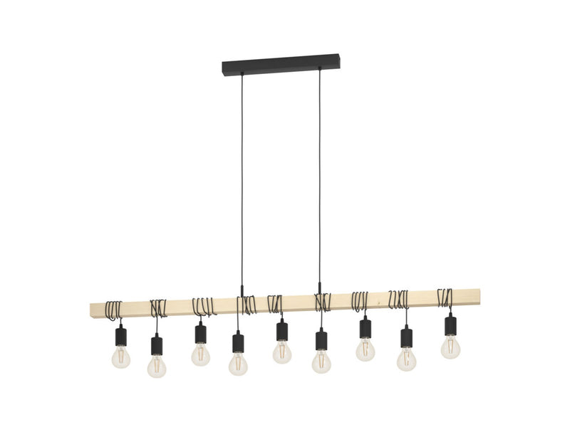 EGLO TOWNSHEND LANGER TISCH 9L SCHWARZ/HOLZ FSC
