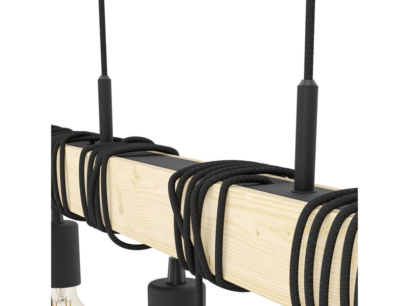 EGLO TOWNSHEND LANGER TISCH 9L SCHWARZ/HOLZ FSC