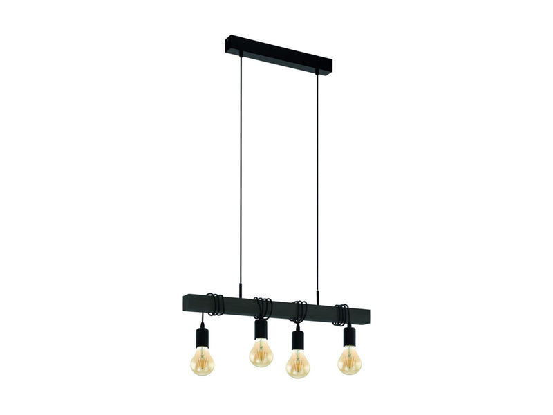 EGLO TOWNSHEND LANGER TISCH L700 4XE27 SCHWARZ FSC