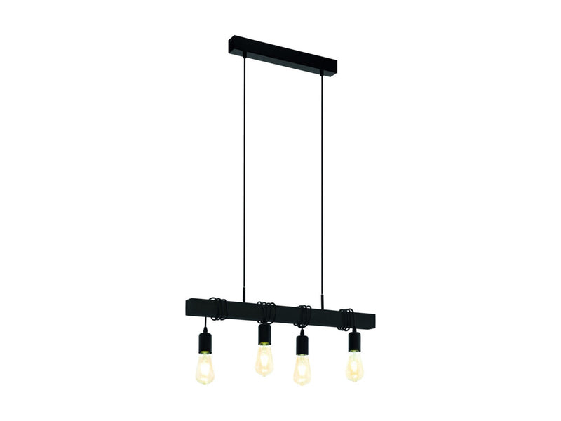EGLO TOWNSHEND LANGER TISCH L700 4XE27 SCHWARZ FSC