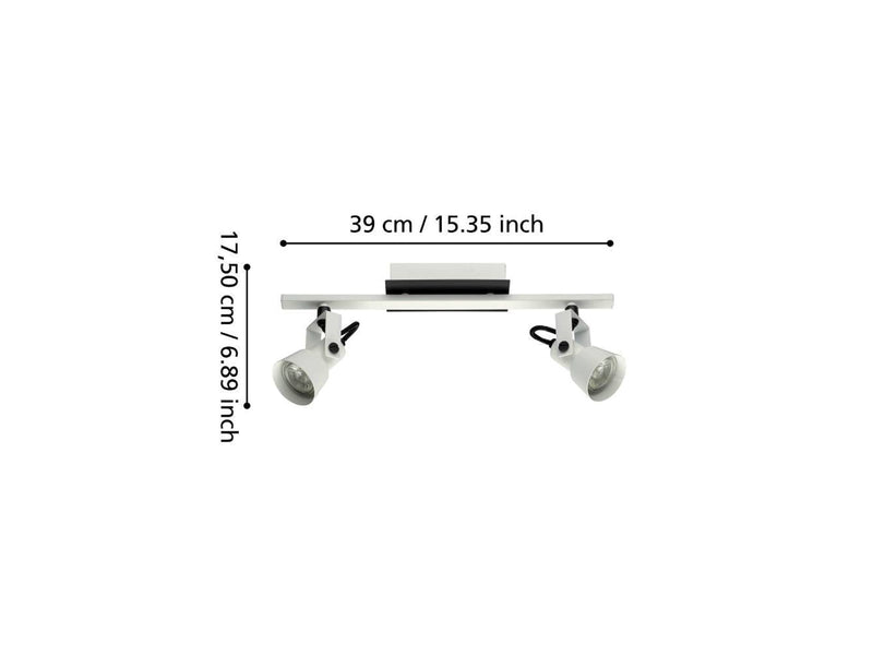 EGLO TRILLO SPOT 2X400LM WEISS/SCHWARZ