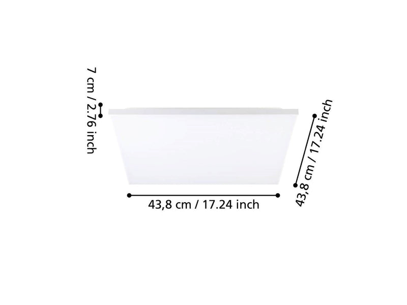 EGLO TURCONA-B DECKENLEUCHTE 2700LM 437X437 WEISS