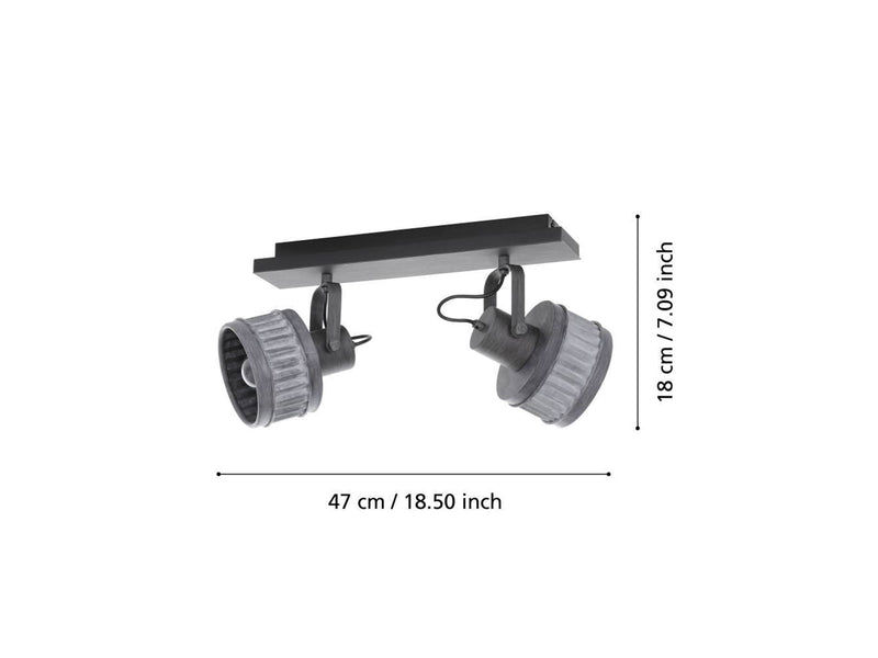 EGLO TURROCK SPOT 2XE27 SCHWARZ