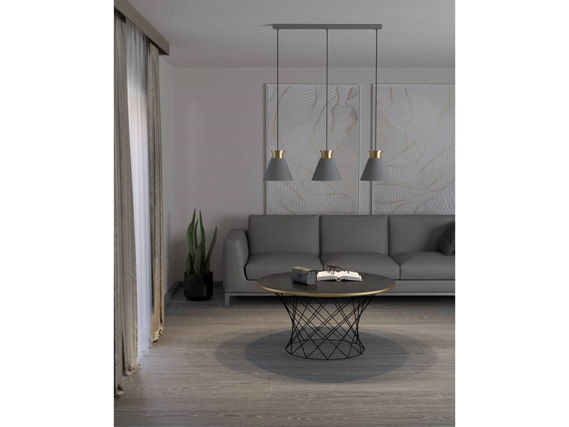 EGLO TWICKEN LANGER TISCH 3L E27 GRAU/GOLD