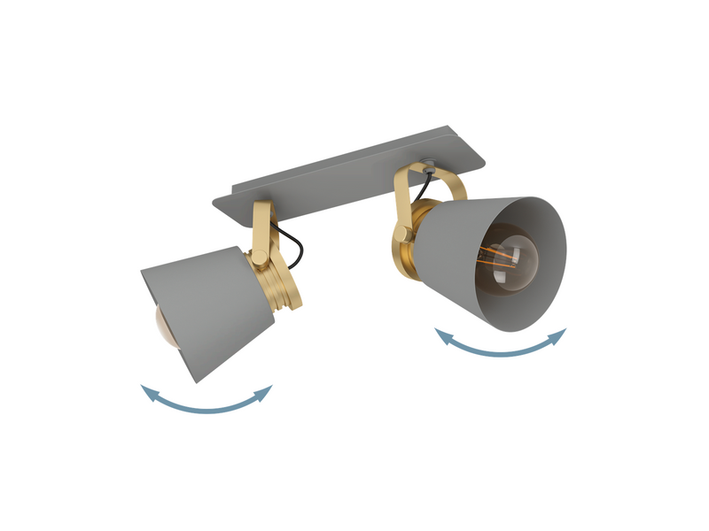 EGLO TWICKEN SPOTSCHIENE 2L E27 GRAU/GOLD