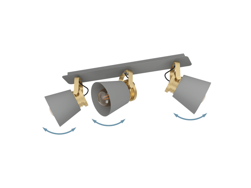 EGLO TWICKEN SPOTSCHIENE 3L E27 GRAU/GOLD