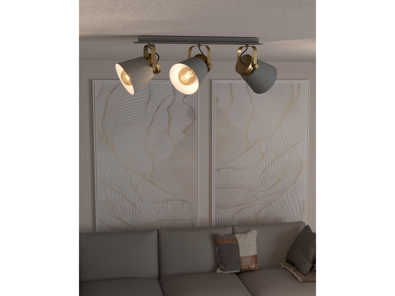 EGLO TWICKEN SPOTSCHIENE 3L E27 GRAU/GOLD