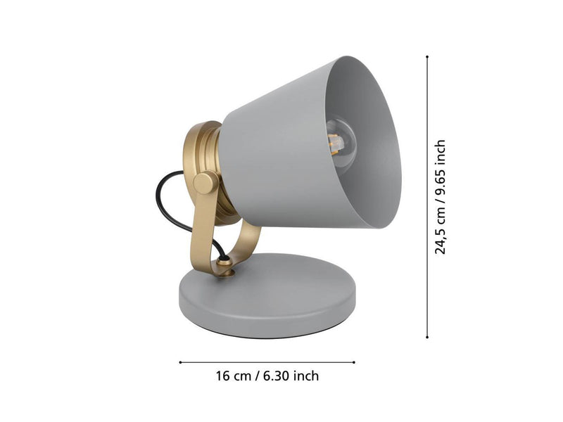 EGLO TWICKEN TISCH E27 GRAU/GOLD